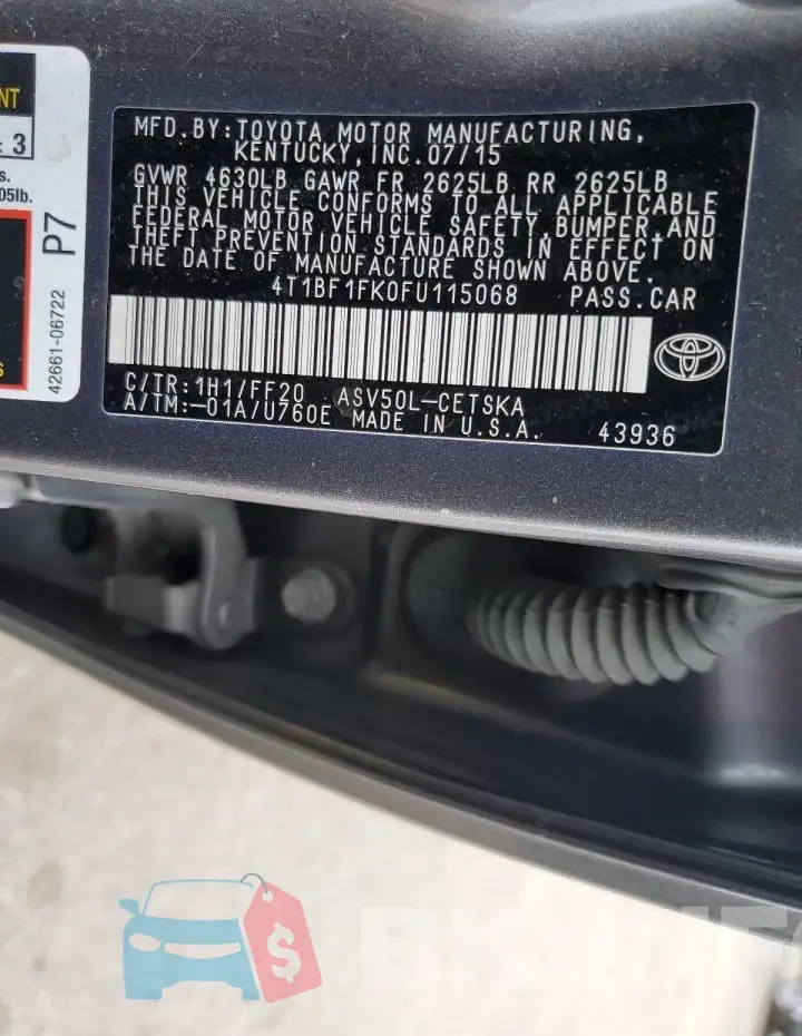 4T1BF1FK0FU115068 Photo# 12