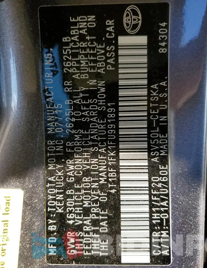 4T1BF1FK1FU991891 Photo# 12