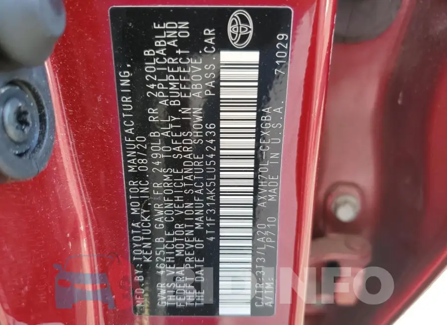 4T1F31AK5LU542436 Photo# 12