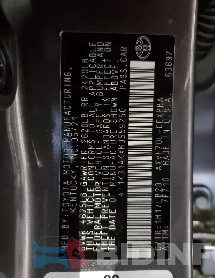 4T1K31AKXMU559250 Photo# 12