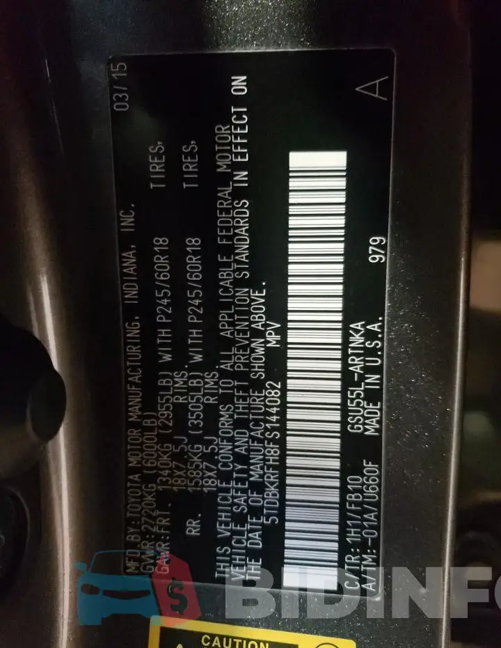 5TDBKRFH8FS144082 Photo# 13