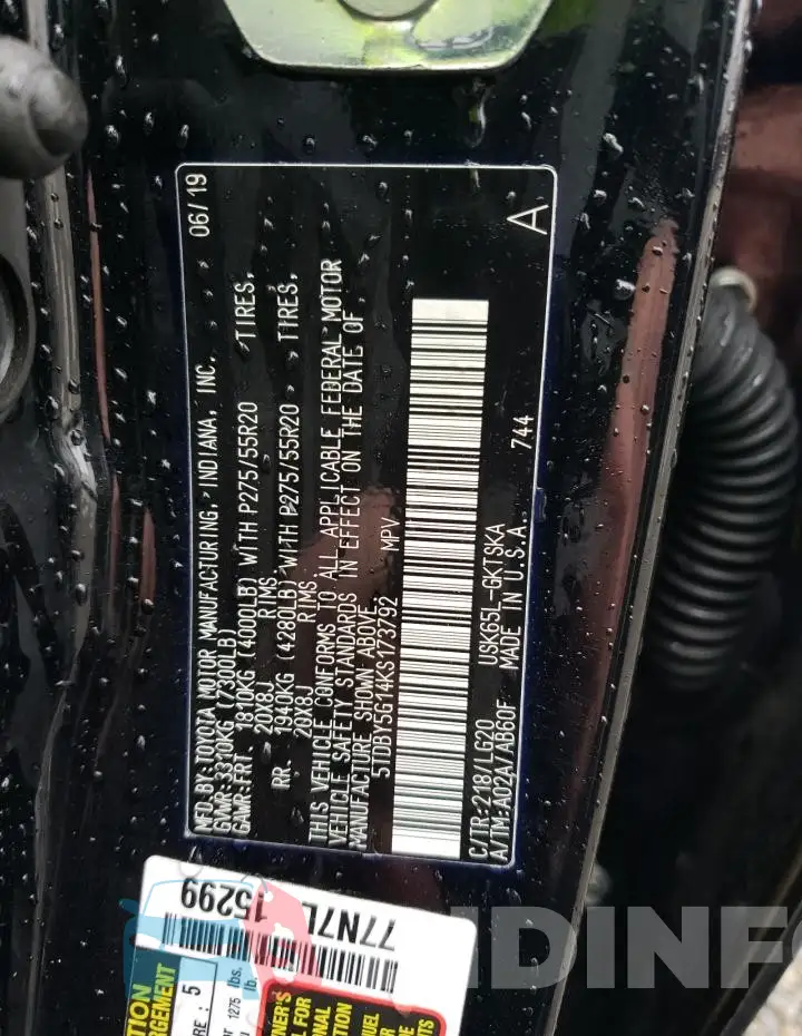 5TDBY5G14KS173792 Photo# 13