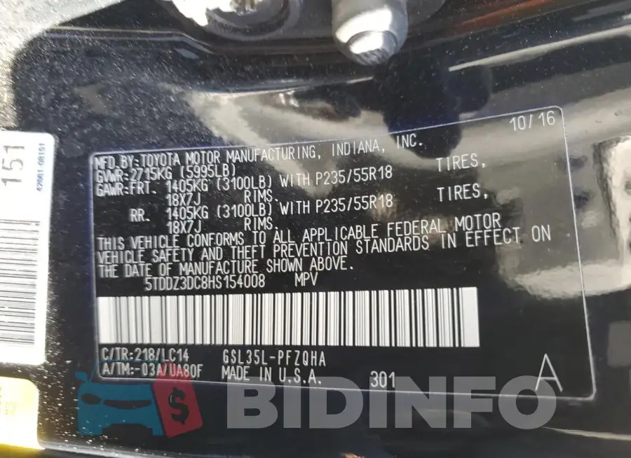 5TDDZ3DC8HS154008 Photo# 13