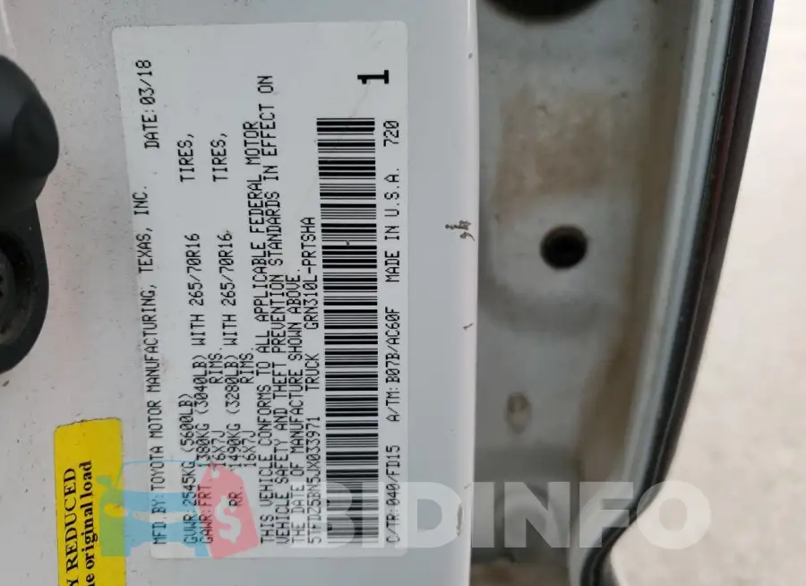 5TFDZ5BN5JX033971 Photo# 13