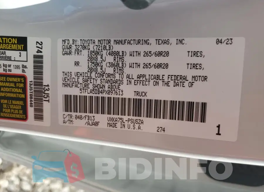 5TFLA5DB4PX097613 Photo# 12