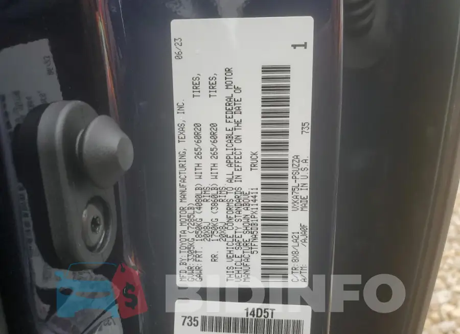 5TFNA5DB1PX114411 Photo# 12