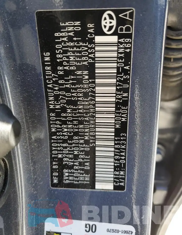 5YFBURHE2HP677201 Photo# 12