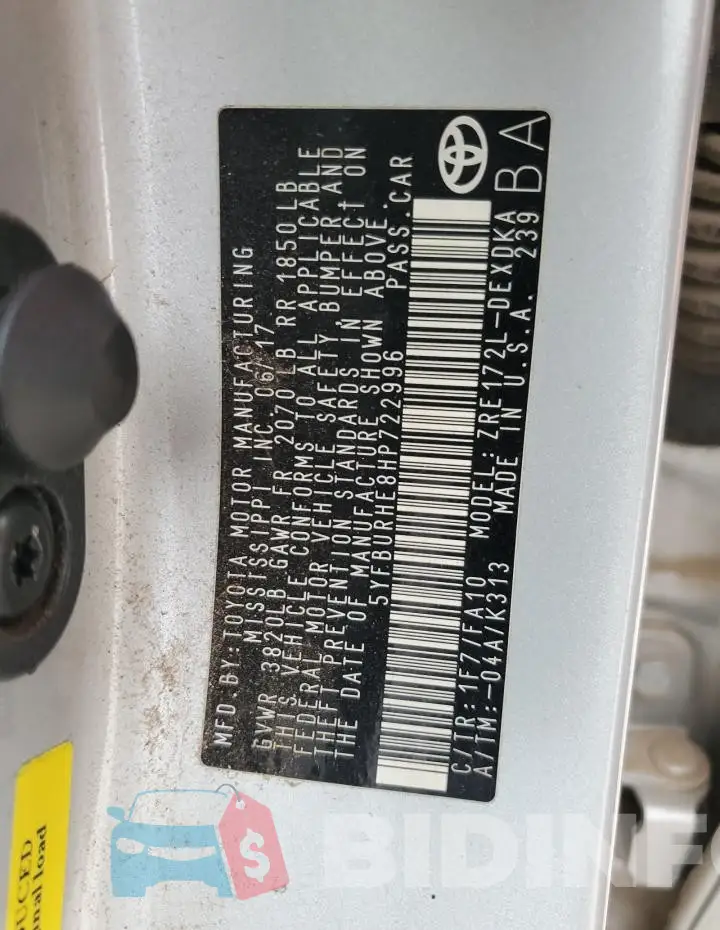 5YFBURHE8HP722996 Photo# 12