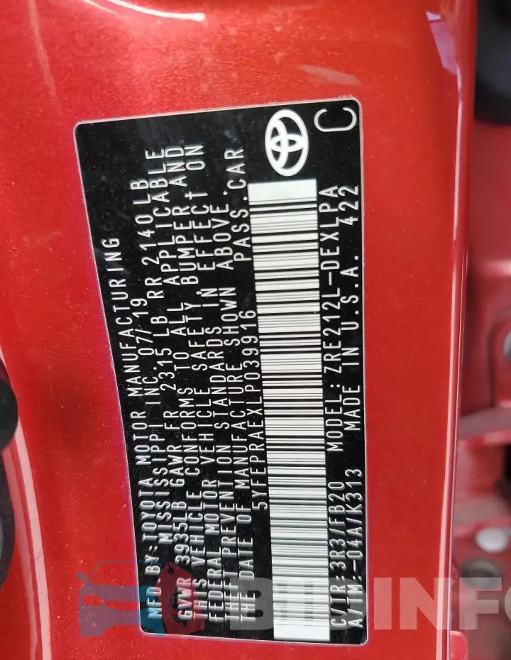5YFEPRAEXLP039916 Photo# 12