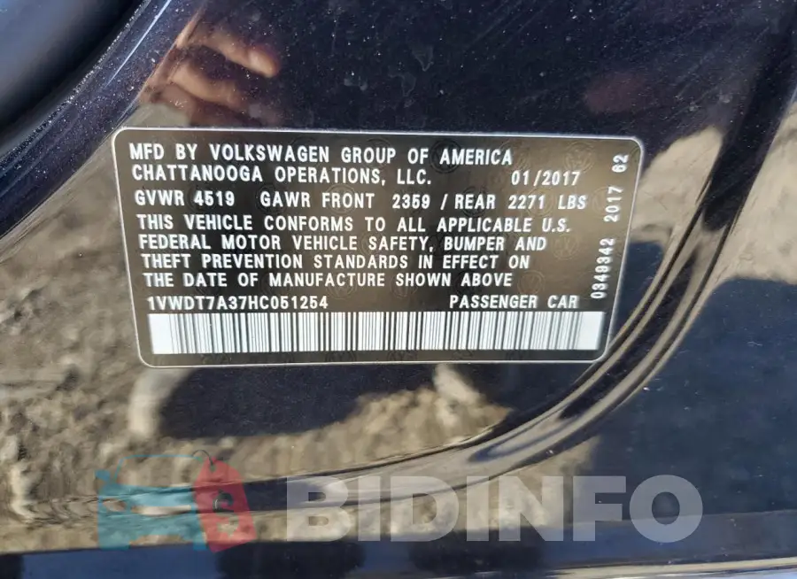 1VWDT7A37HC051254 Photo# 12