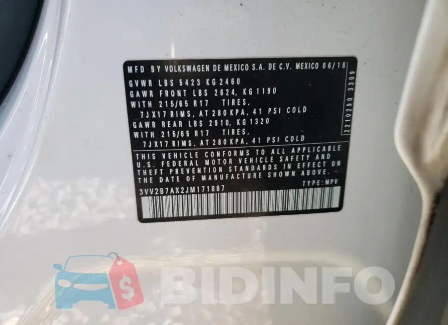 3VV2B7AX2JM171887 Photo# 13