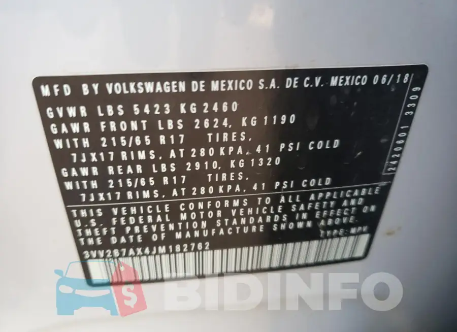 3VV2B7AX4JM182762 Photo# 12