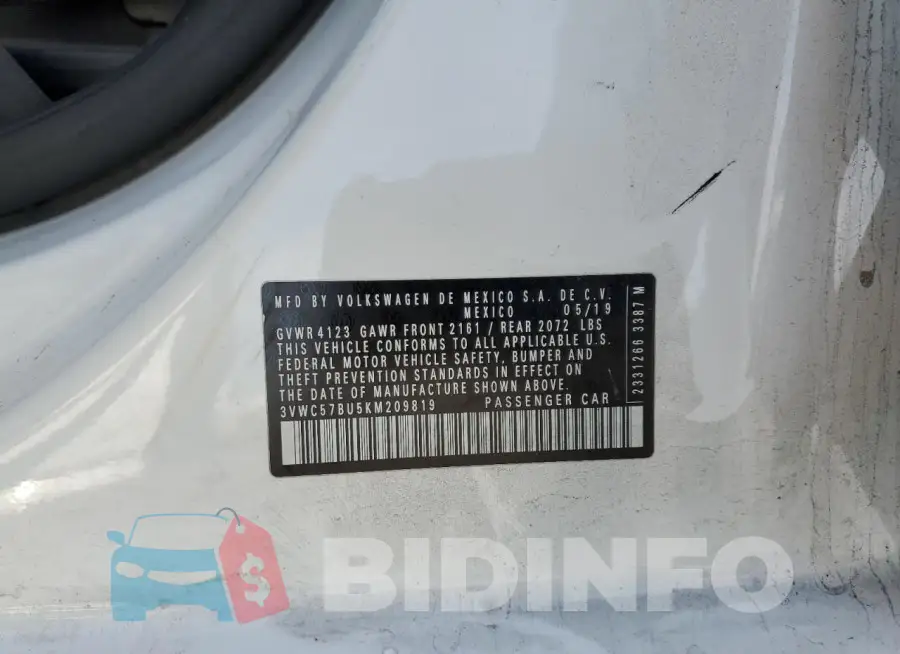 3VWC57BU5KM209819 Photo# 12