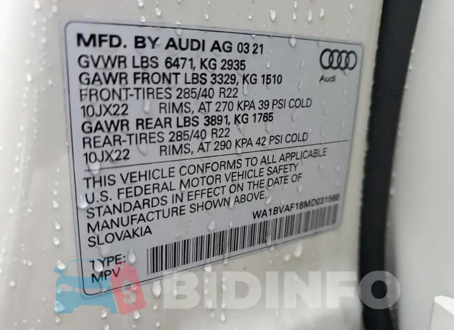 WA1BVAF18MD031568 Photo# 14