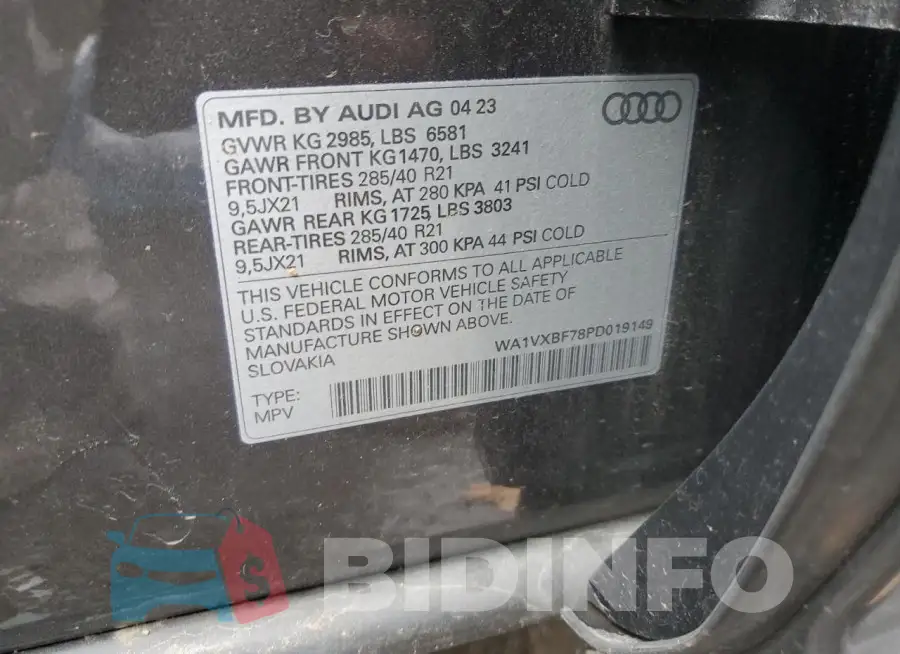 WA1VXBF78PD019149 Photo# 13