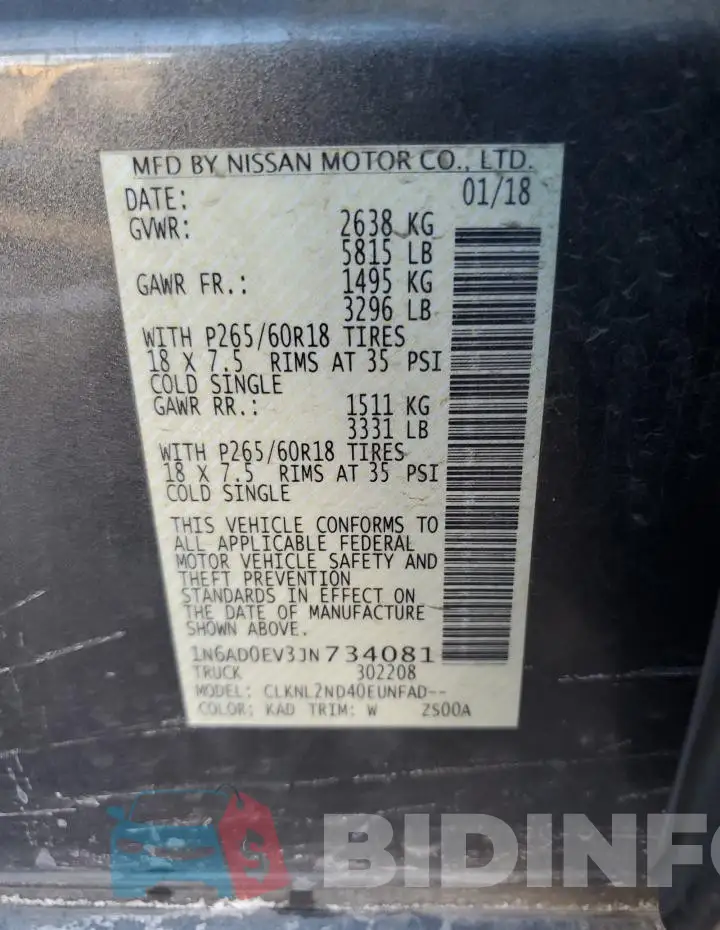 1N6AD0EV3JN734081 Photo# 12