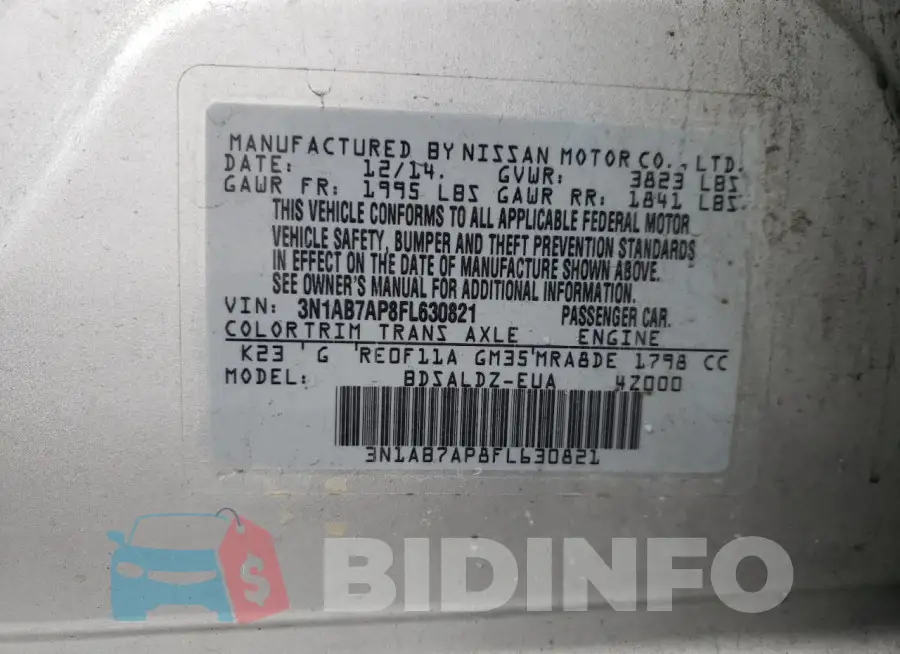 3N1AB7AP8FL630821 Photo# 12