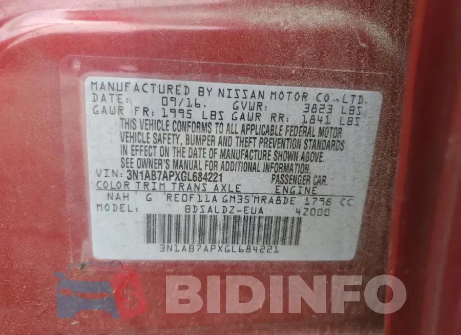 3N1AB7APXGL684221 Photo# 12