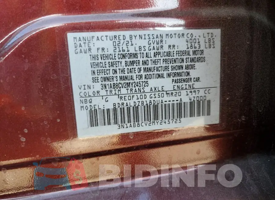 3N1AB8CV2MY245725 Photo# 13