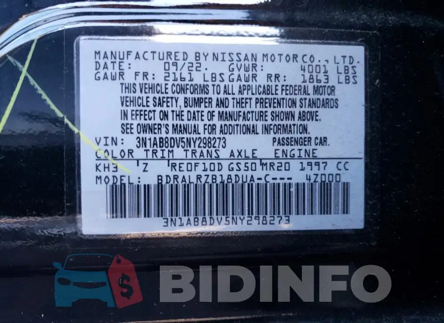 3N1AB8DV5NY298273 Photo# 12