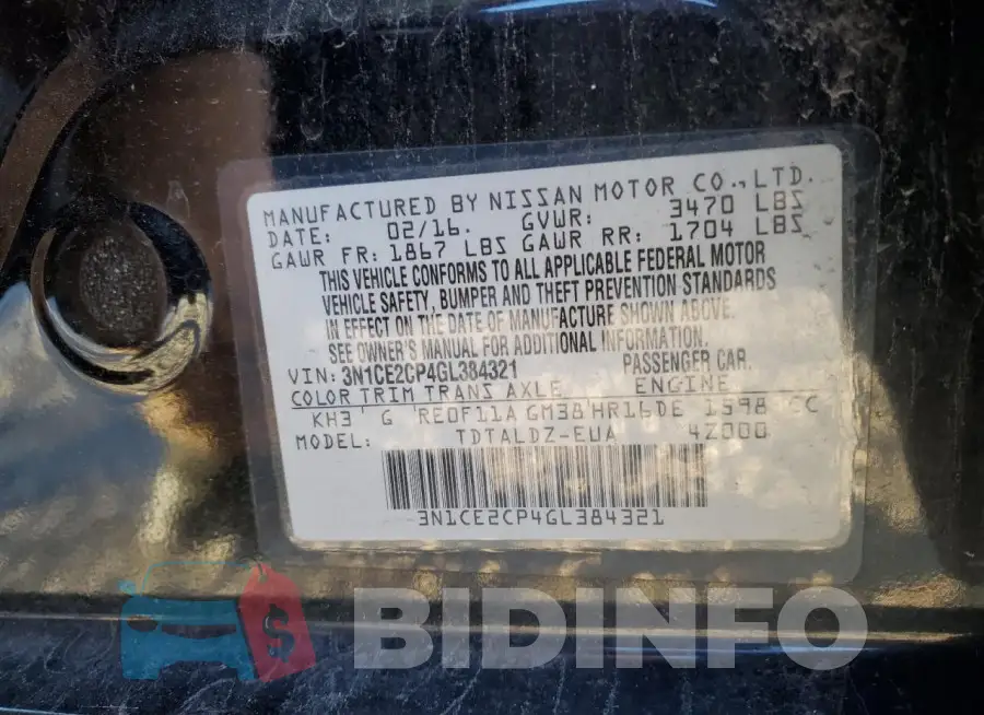 3N1CE2CP4GL384321 Photo# 13