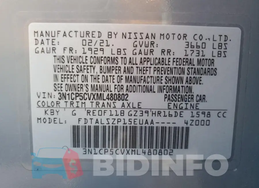 3N1CP5CVXML480802 Photo# 12