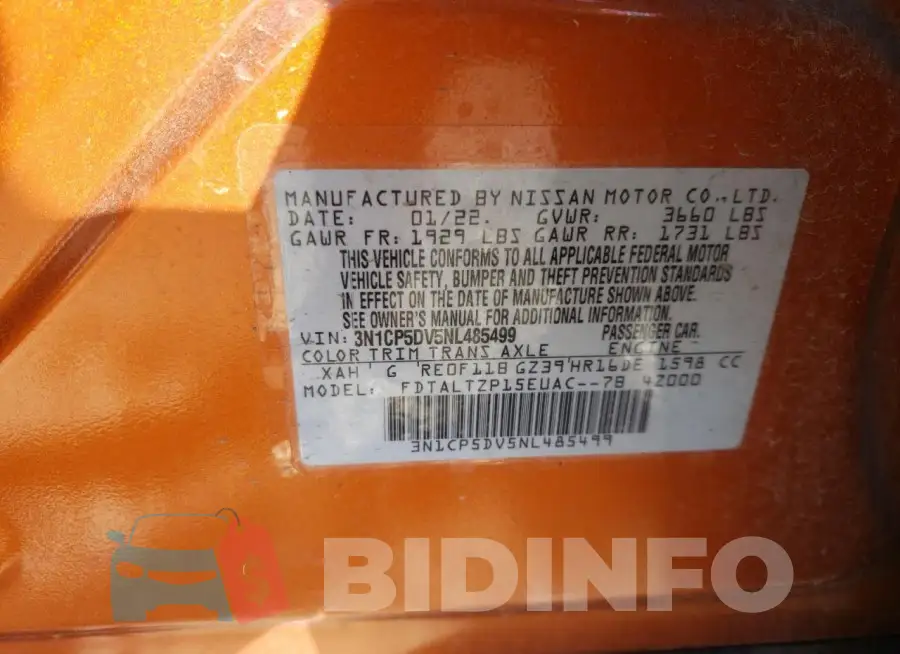 3N1CP5DV5NL485499 Photo# 13