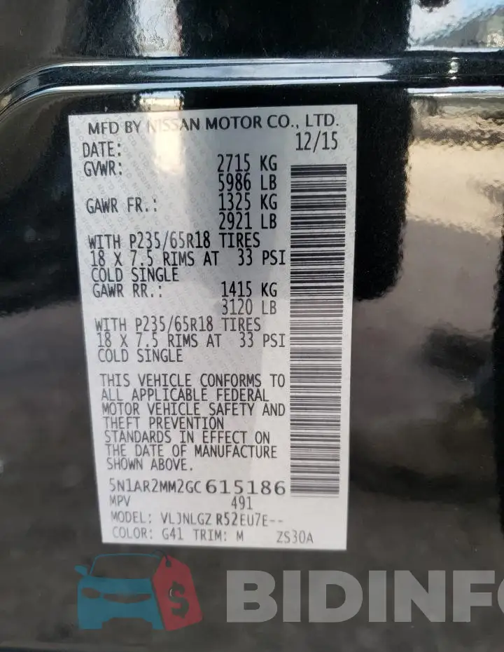5N1AR2MM2GC615186 Photo# 13