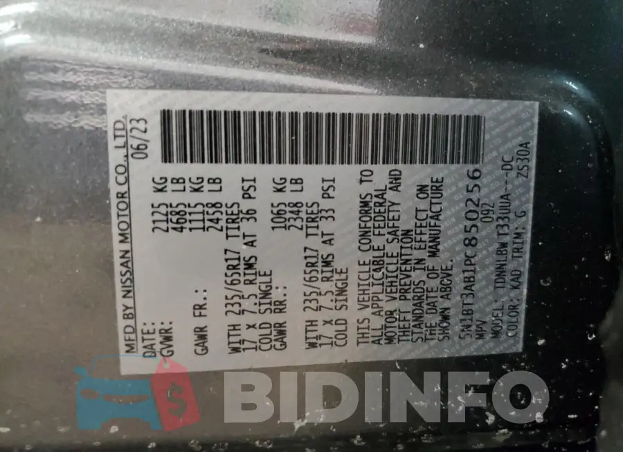 5N1BT3AB1PC850256 Photo# 13