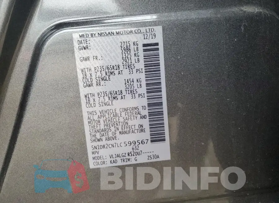 5N1DR2CN7LC599567 Photo# 13