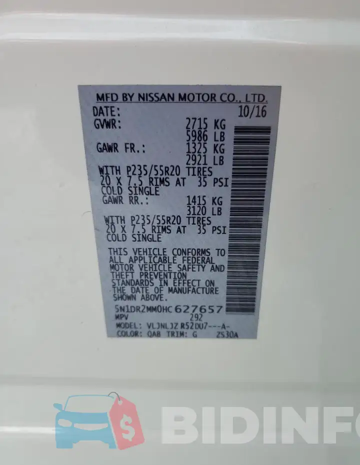 5N1DR2MM0HC627657 Photo# 13