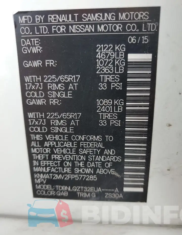KNMAT2MV2FP577285 Photo# 12
