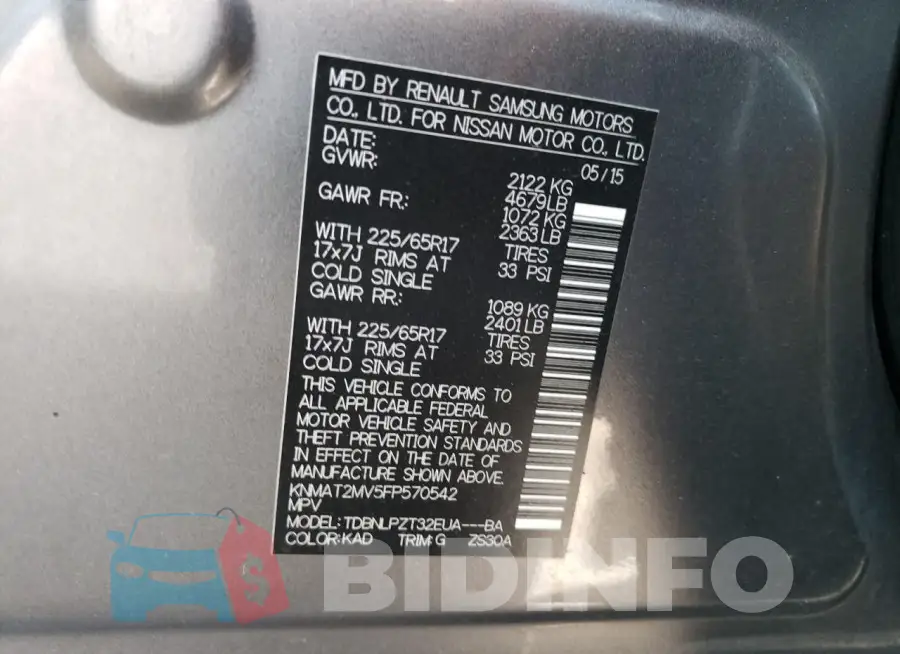 KNMAT2MV5FP570542 Photo# 13