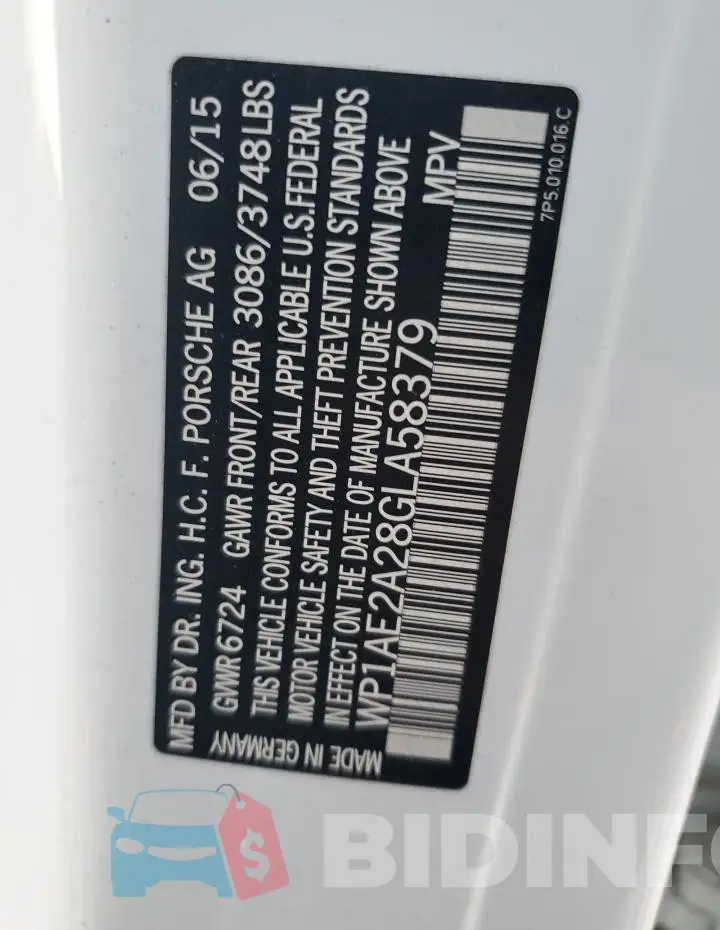WP1AE2A28GLA58379 Photo# 14