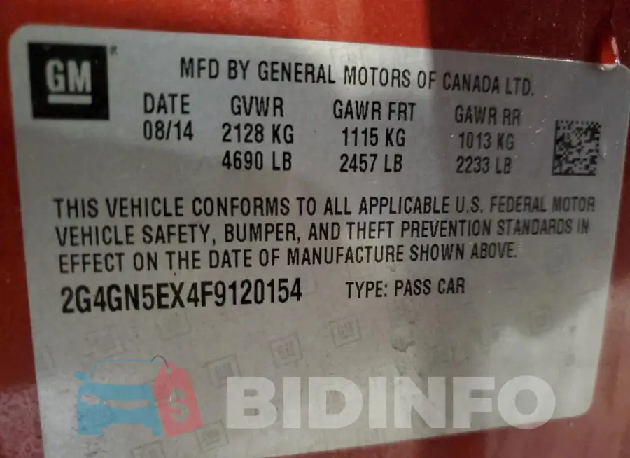2G4GN5EX4F9120154 Photo# 12