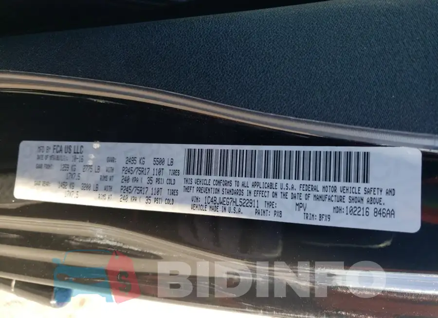 1C4BJWEG7HL522911 Photo# 12