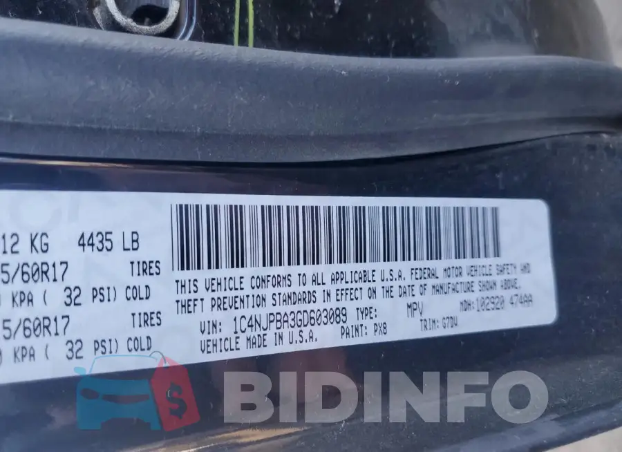 1C4NJPBA3GD603089 Photo# 13
