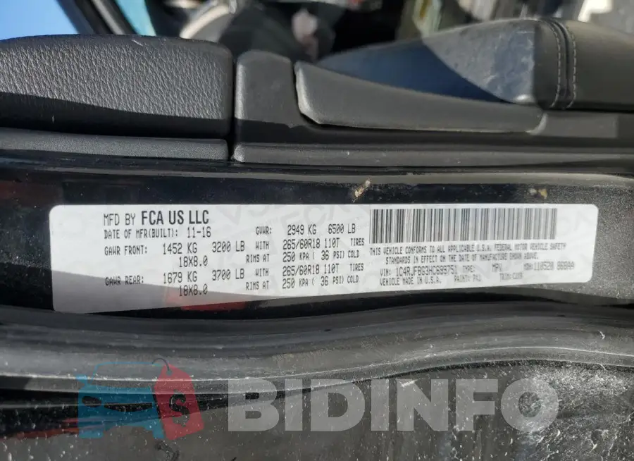 1C4RJFBG3HC699751 Photo# 14