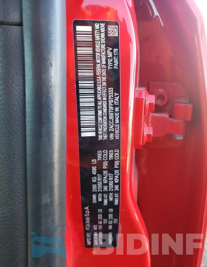 ZACCJBBT0FPB75333 Photo# 12