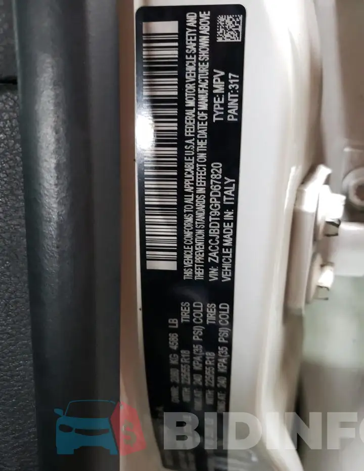 ZACCJBDT9GPD67820 Photo# 12
