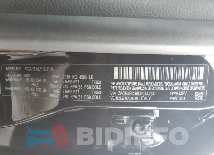 ZACNJBC16LPL44284 Photo# 13