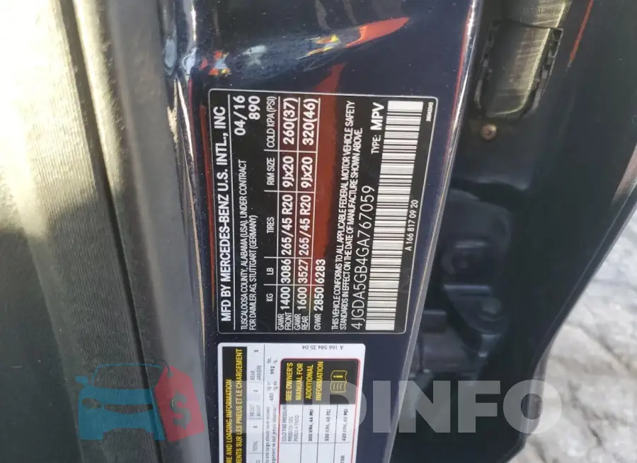 4JGDA5GB4GA767059 Photo# 12
