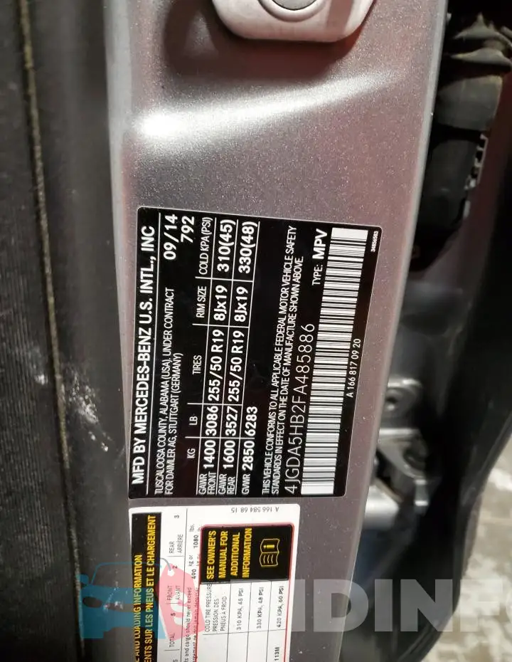4JGDA5HB2FA485886 Photo# 12