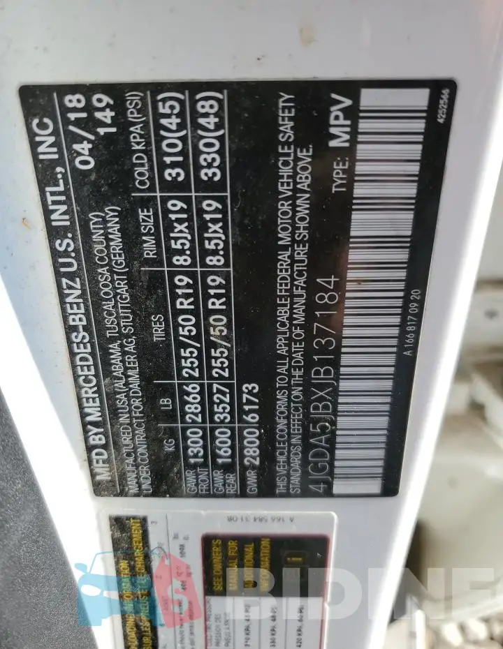 4JGDA5JBXJB137184 Photo# 13