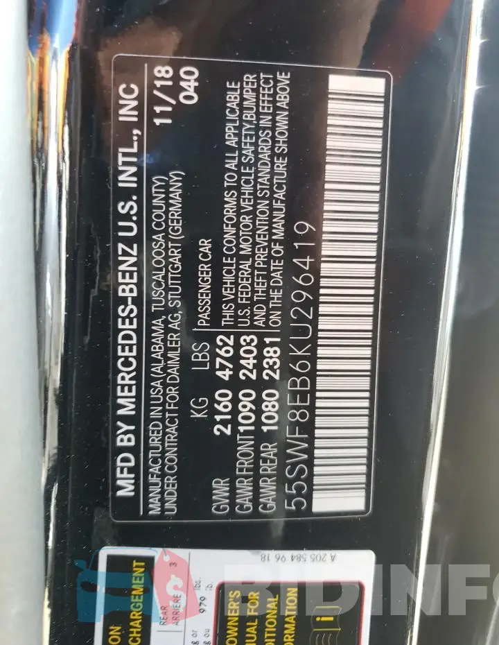 55SWF8EB6KU296419 Photo# 12