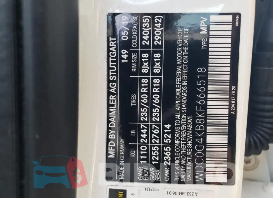 WDC0G4KB8KF666518 Photo# 12