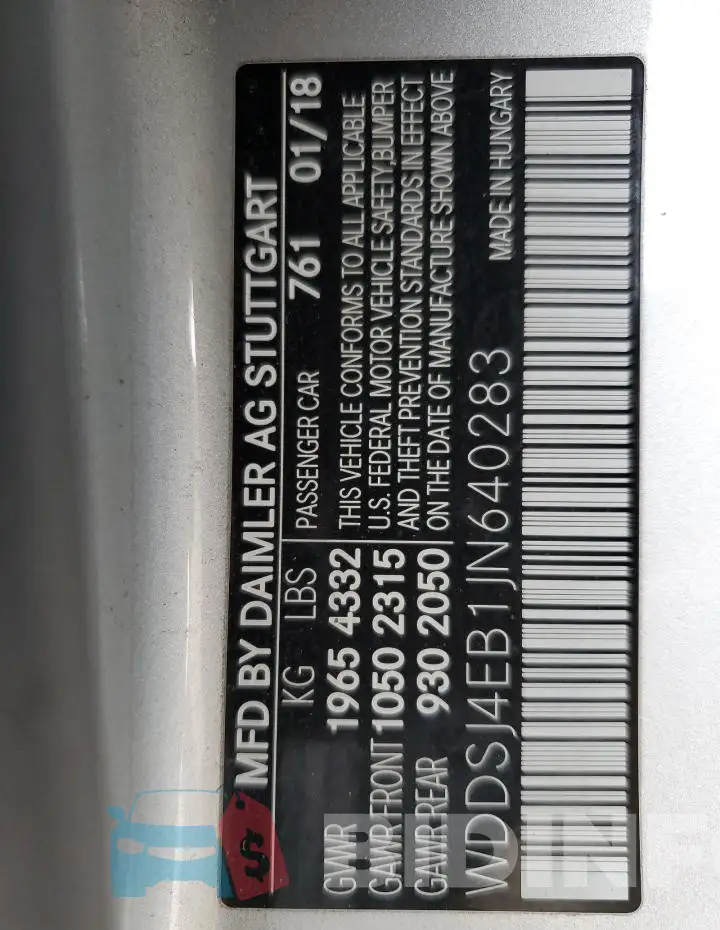 WDDSJ4EB1JN640283 Photo# 12