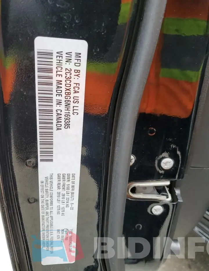 2C3CDXBG6NH169385 Photo# 12
