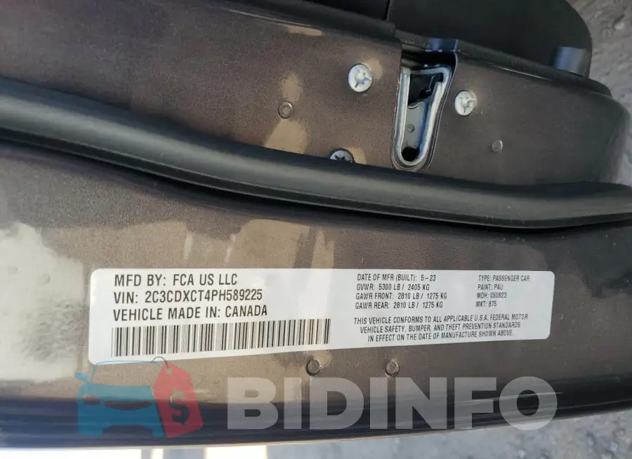 2C3CDXCT4PH589225 Photo# 12