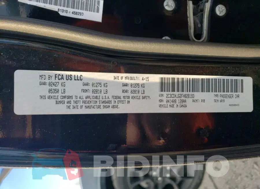 2C3CDXJG2FH828193 Photo# 13